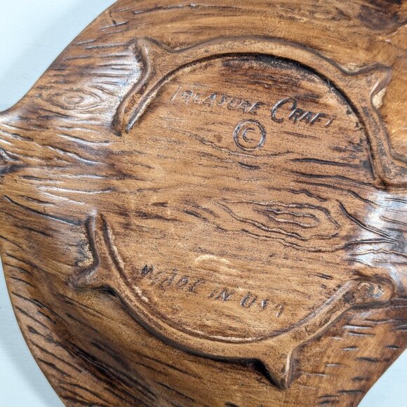 ca1970s Treasure Craft USA Hawaii pottery fish shaped dish brown / lime green - Picture 4 of 8